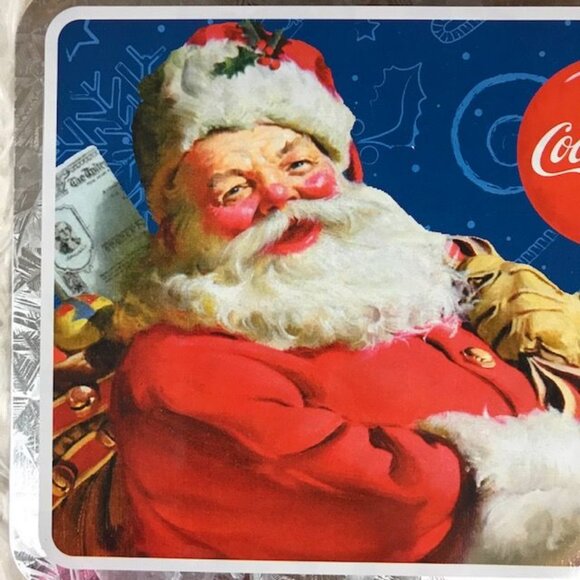 Set of 3 Vintage Coca-Cola Jolly Santa and Coca-Cola Tin Trivet Wall Plaque - Picture 3 of 14